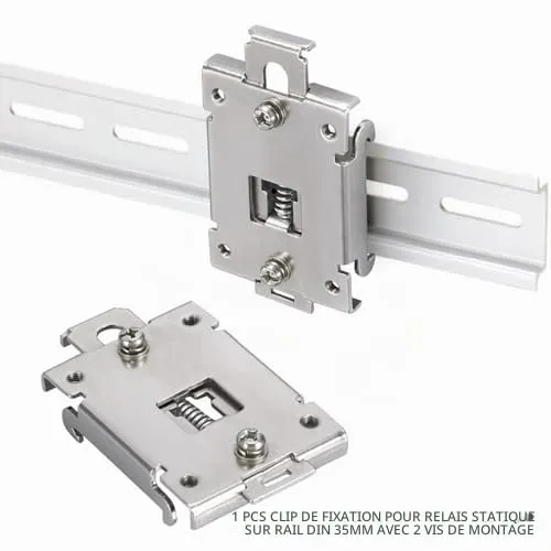 Garosa fixation pour relais statique sur rail DIN 35 mm en inox