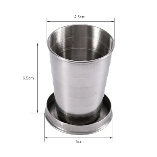 Garosa tasse pliable télescopique 75 ml acier inoxydable lot de 1