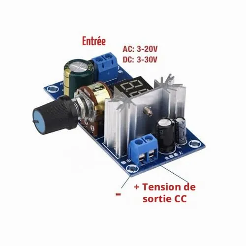 Garosa LM317 régulateur de tension réglable avec afficheur